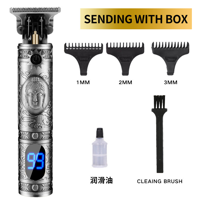 Cortadora de cabello eléctrica recargable cortadora eléctrica cortadora de cabello eléctrica cabeza de aceite talla maquinilla de afeitar cortadora de cabello Calvo al por mayor