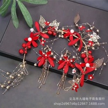 工厂批发秀禾服头饰新娘古装步摇红色礼服秀禾发饰中式龙凤褂套装