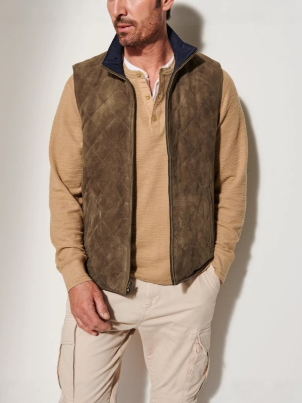 Cross-Border Amazon Independent Station European and American Cole Reversible Suede Vest Jacket Double-Sided Leather Vest Jacket Cross-Border Amazon Independent Station European and American Cole Reversible Suede Vest Jacket Double-Sided Leather Vest Jacket