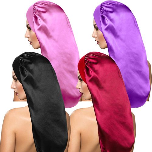 Best-selling Satin Sleep Hat High Elastic Wide Brim Long Tube Hat Women's Versatile Long Hair Hair Protection Hat Bonnet