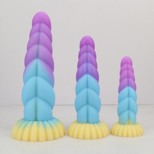 A117 small twist hemp rope colorful particles jelly fluorescent luminous penis spiral anal plug sm back yard supplies wholesale