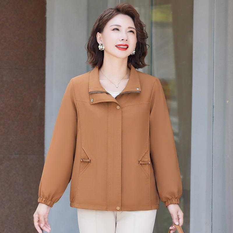 中老年大码女装夹克风衣新款中年妈妈舒适洋气防风薄款春秋外套女|undefined
