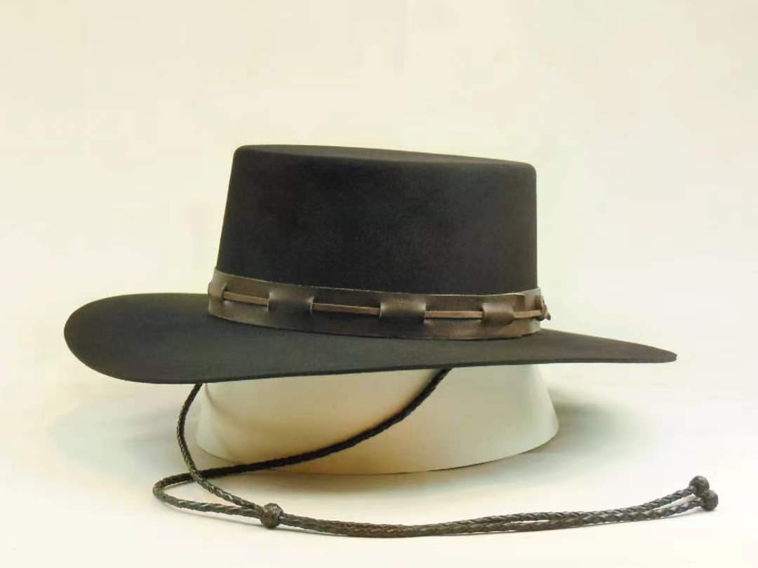 Solid Color Sheep Felt Leather Decorative Wool Top Hat_voghion.com