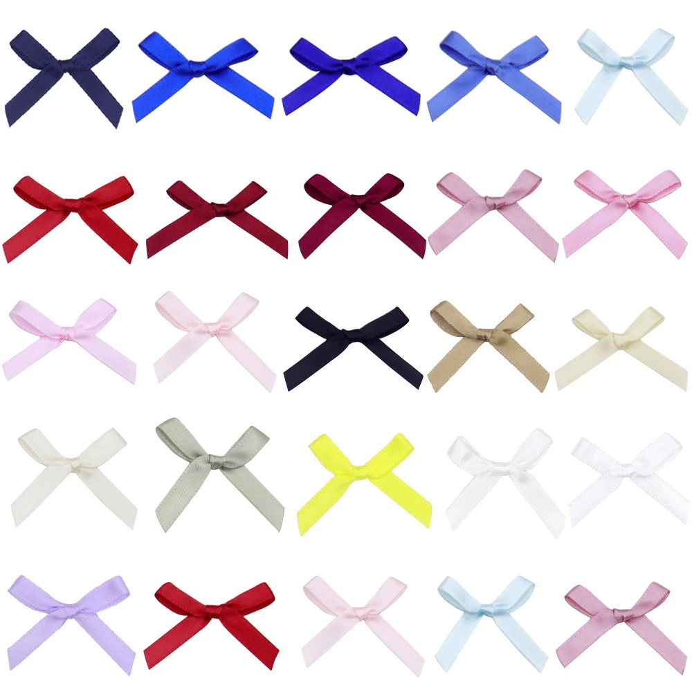 В наличии оптом 0,6 см полиэфирная лента ручной работы Маленький бант DIY аксессуары для одежды цветной бант из ленты