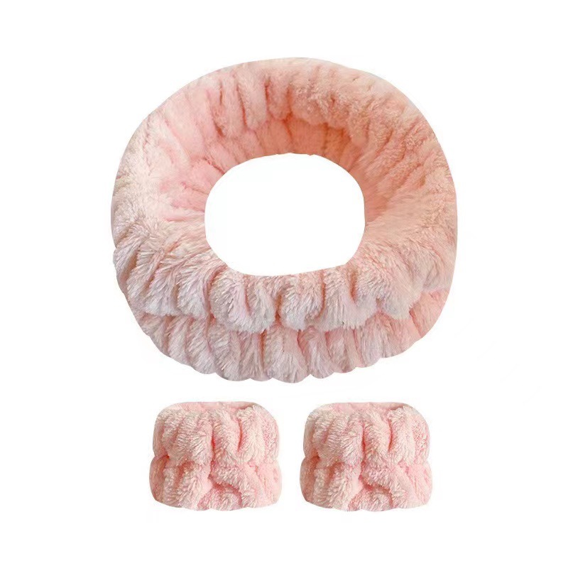 Face Wash traje femenino lavado de cara muñeca banda de pelo lavado de cara maquillaje deportes piel-friendly diadema banda de pelo conjunto suministro de fábrica