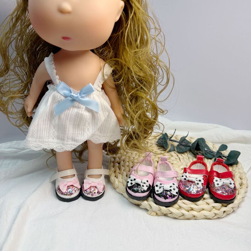 14inch American Girl 1/6 Bjd Doll 20cm Doll Bowknot Leather Shoes 30 Potato Doll Shoes Cross-Border