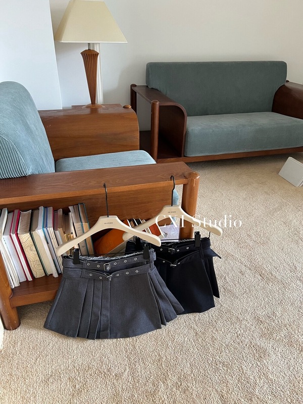 CXI 学院风辣妹百褶裙女秋季新款朋克裙子半身裙低腰重工jk短裙子|undefined