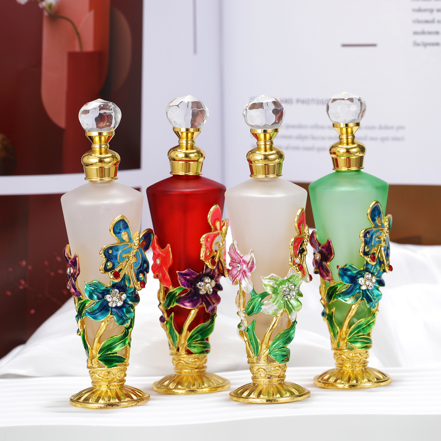 2025跨境30毫升珐琅彩香水分装瓶旅行分装瓶精油点涂瓶精致奢华