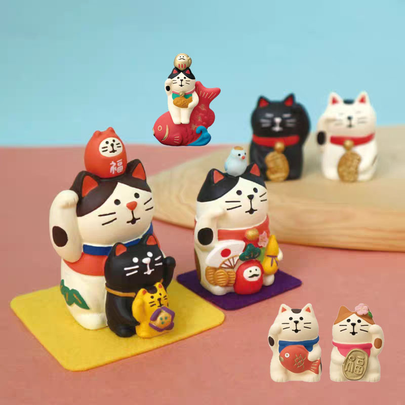 招财猫摆件门店办公室开业风水摆件家居汽车中控台装饰手办工艺品