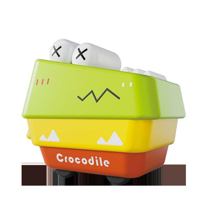 Niños presionan y caminan juguetes de dibujos animados de geometría cocodrilo inercia retorno de toros caída regalo de jardín de infantes