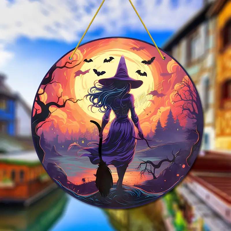 Transfronterizo serie de Halloween acrílico captador de sol artesanía decoración creativa colgante acrílico disco