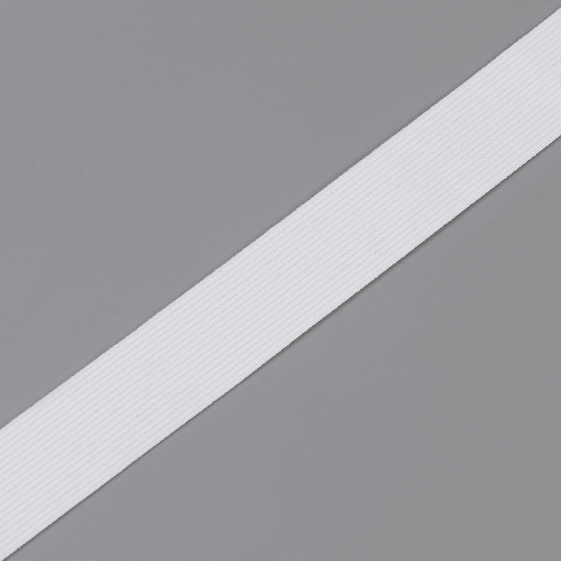 三丁厂家批发高弹力黑白钩编松紧带平纹扁橡筋针织松紧婴儿裤腰弹详情8