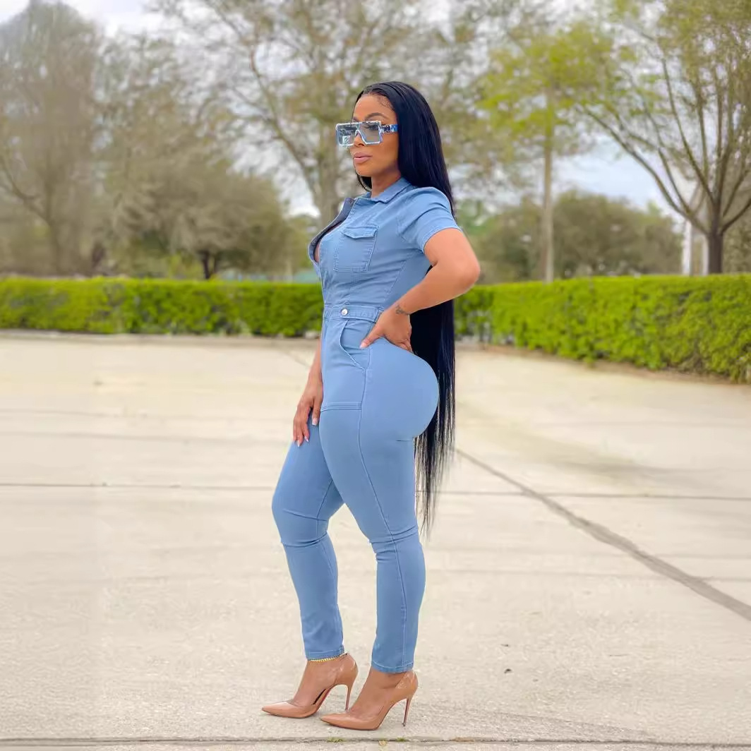 Women's Clothing casual fashion denim women's modified jumpsuit_voghion.com