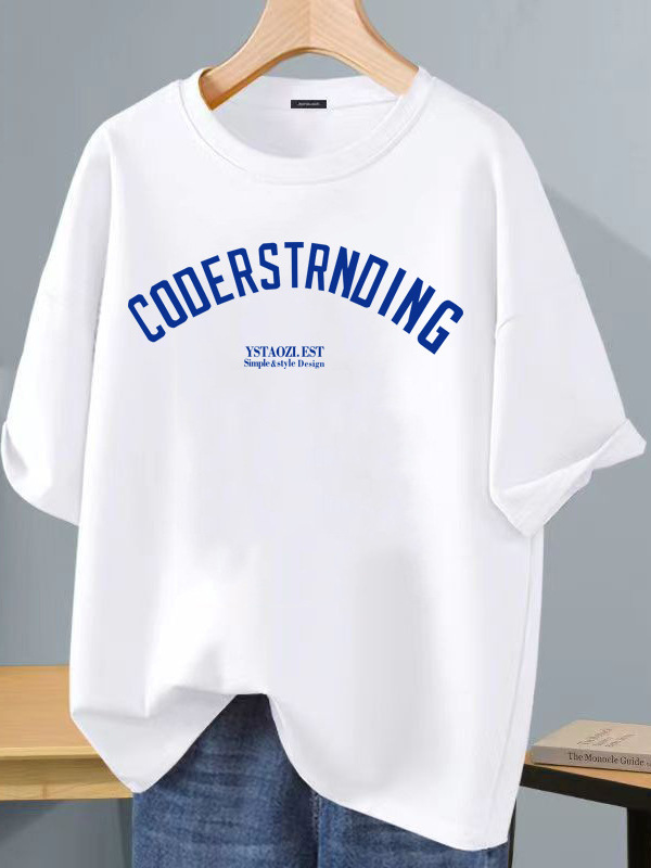 Camiseta de seda helada Hong Kong vientos de diseño letra impresa de cuello redondo camiseta de manga corta para hombres moda versátil hombre casual image 3