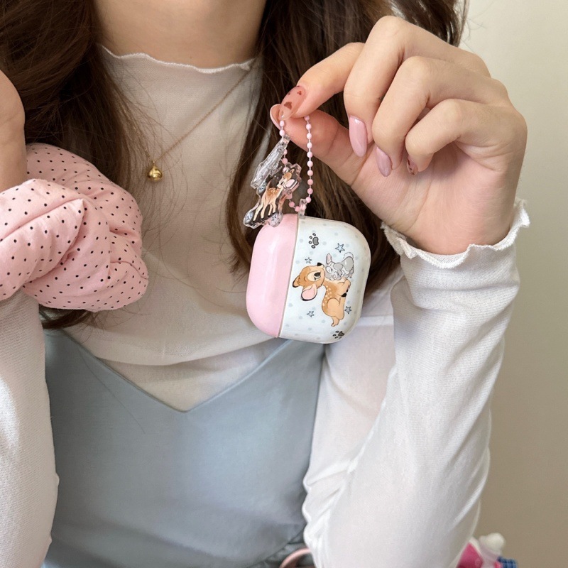 粉色星星小鹿兔适用苹果AirPods4保护套2025Pro3耳机壳无线2代3代|undefined