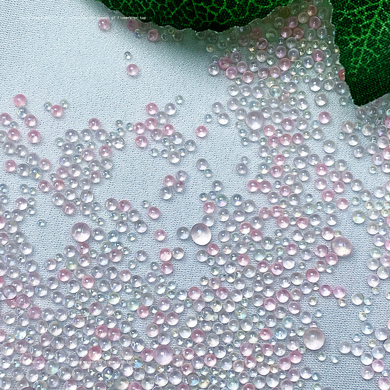 Online celebrity bubble beads nail jewelry magic color bubble beads nail small round diamond size mixed glass beads nail decorations