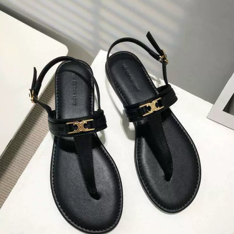 Женские модные летние сандалии 2025 года, черные, плоские, в стиле римской феи, с узором «елочка»