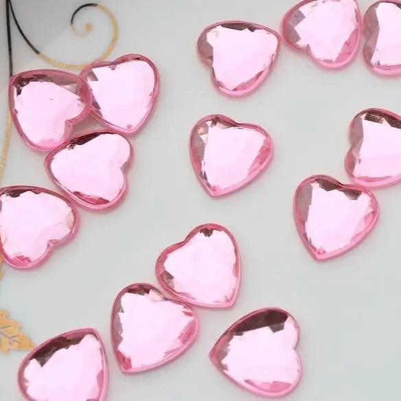Highlight drill 6mm-20mm heart diy jewelry accessories mobile phone sticker acrylic flat-bottomed peach drill