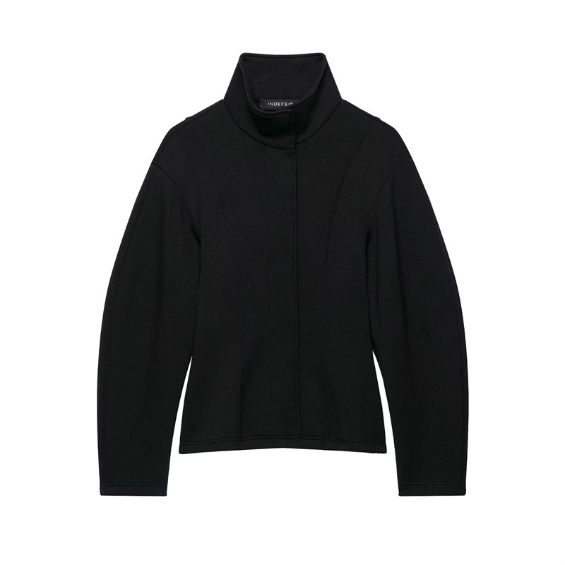 Foreign Trade Cross-Border 2026 European and American Spring/Autumn New Fashion Simple Stand Collar Waist-Cinching Jacket 5063808