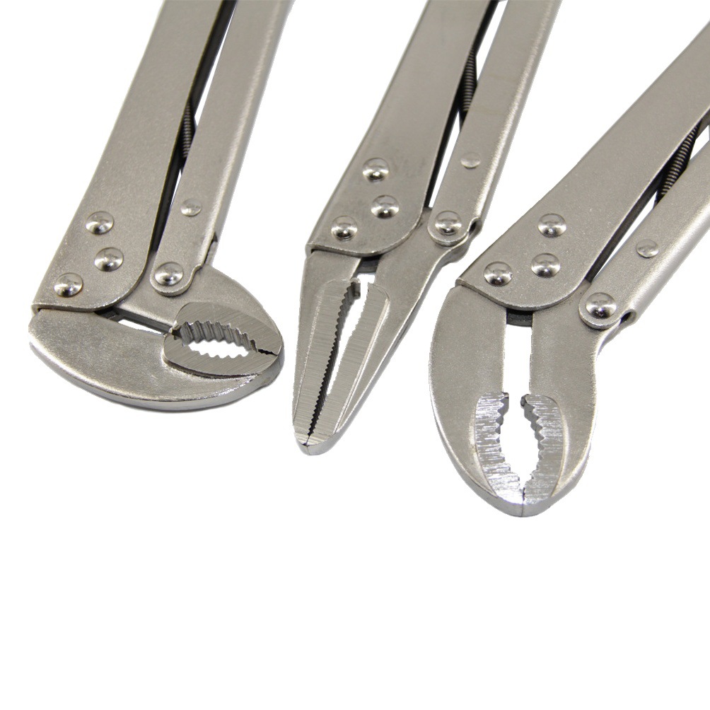 Juego de 3 piezas de alicates de cuello largo de 12 pulgadas conjunto boca puntiaguda boca redonda oblicua de 45 grados y alicates de cuello largo boca oblicua de 80 grados