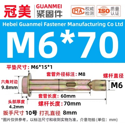 Анкерный болт Guanmei стандарт GB 6х70