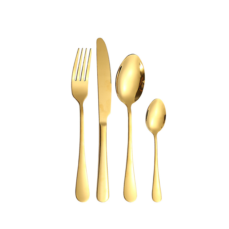 Productos transfronterizos 1010 Caja de ventana de cuatro piezas principales Juego de cuchillos, tenedores y cucharas de comida occidental Juego de vajillas de acero inoxidable Juego de 16/24 piezas