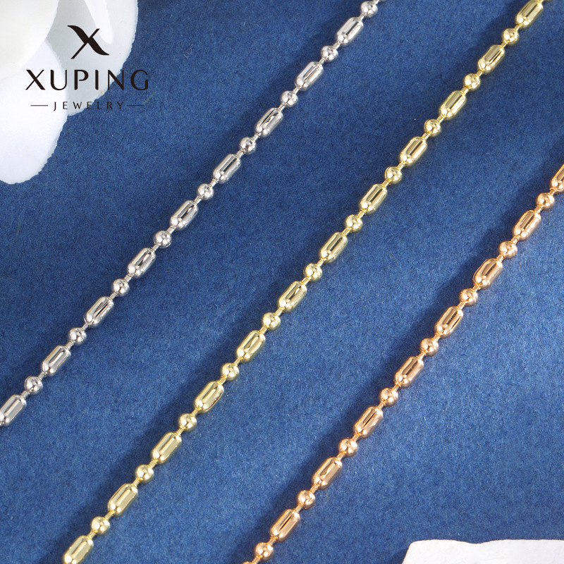 Xuping joyería latón otoño invierno collar de cadena geométrica de bambú moda europea y americana simple collar de cadena simple mujer