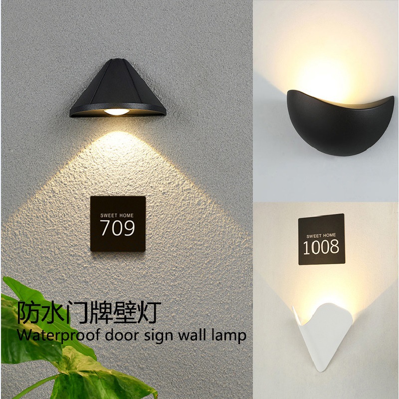 LED outdoor waterproof wall lamp modern simple aisle lamp exterior wall pillar lamp Villa storefront sign spotlight