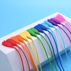 跨境硅膠眼鏡繩運動固定防滑套脫落眼鏡扁長款環保硅膠超長繩批發