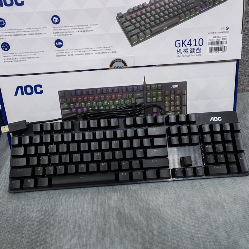 AOCGK410 メカニカルキーボード eスポーツ ゲーム専用 デスクトップ ノートパソコン 緑軸 有線 インターネットカフェパス|undefined