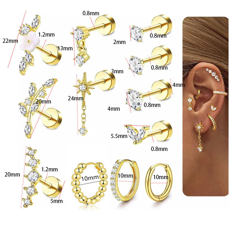 Silver pointed spike labret stud material detail