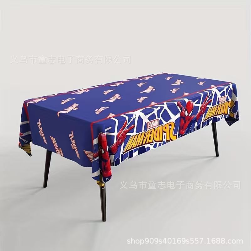 现货热销卡通蜘蛛侠公主史迪仔派对桌布卡通生日party一次性pe长|undefined
