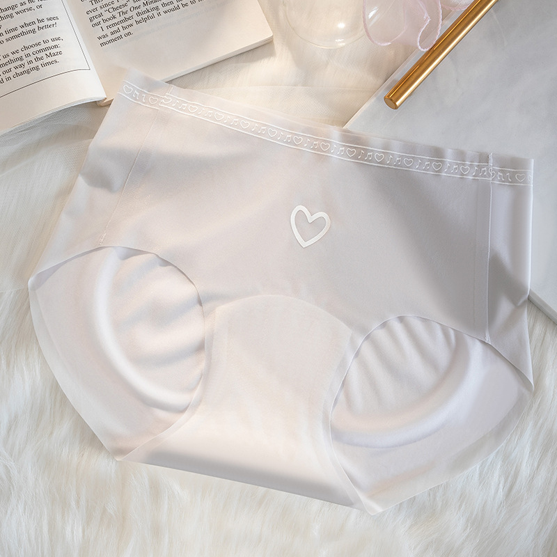 Ropa interior ultrafina 10D sin costuras de seda de hielo de melocotón máscara de cadera entrepierna larga algodón antibacteriano cintura media ropa interior de seda de hielo para mujer