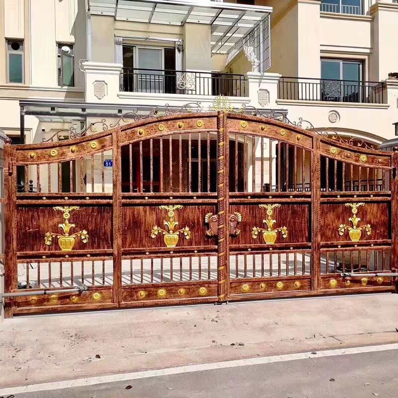Factory wholesale direct supply anti-theft wrought iron European courtyard gate villa luxury double door factory direct door
