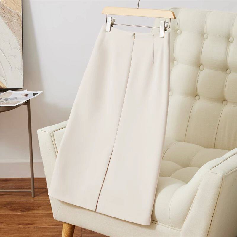 Chân váy vest nữ dáng lửng cạp cao ống đứng xẻ tà sau ôm mông, dài 60 cm / 72 cm — Hồng (60CM), Hồng (72CM), Kaki (72CM), Màu be (60CM) chi tiết 16