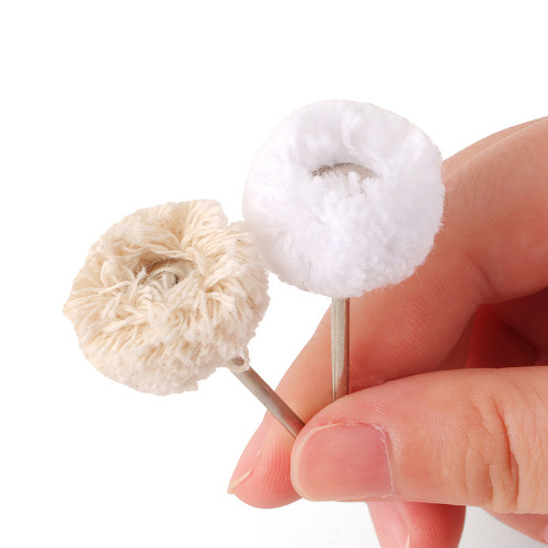 Polishing cloth wheel grinding head cotton handle 2.35mm wire wheel cloth wheel yellow cloth wheel felt polishing jade polishing tool