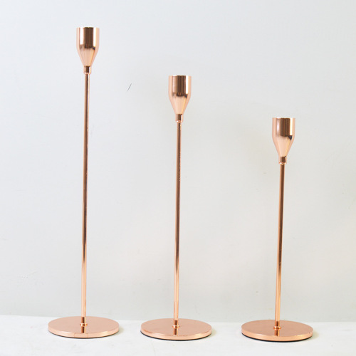European style candlestick three piece set metal single head candlestick wedding decoration tall candlestick home iron candlestick wholesale
