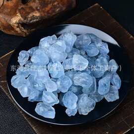 天然蓝水晶原石 扩香石天青石 香薰石鱼缸花盆家居摆饰水晶原石
