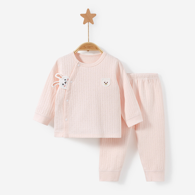 Ropa interior para niños traje primavera y otoño invierno Bebé puro algodón niños y niñas tocando fondo cálido ropa dividida bebé otoño ropa pantalones largos