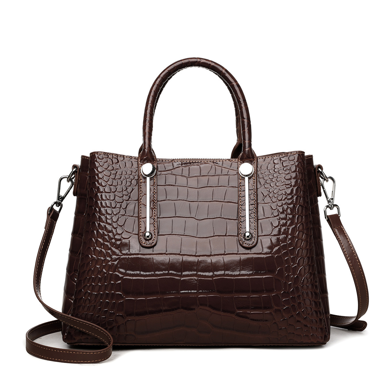 Bolsa de mano ligera y lujosa con estampado de cocodrilo. Gran capacidad de transporte. Temperamento de hombro simple. Bolsa de mujer de alto nivel. image 7