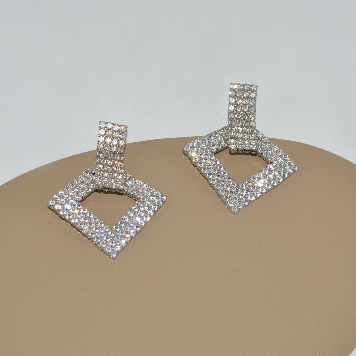 Fashion Geometric Square Diamond Earrings Alloy Drop Earrings display picture 4