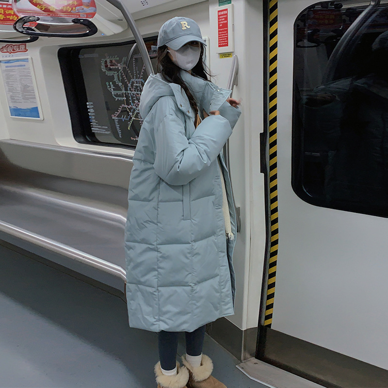 2023 invierno nuevo abrigo de algodón plumón de mujer largo y grueso sobre la rodilla chaqueta de algodón coreana explosión de la chaqueta de algodón de los estudiantes