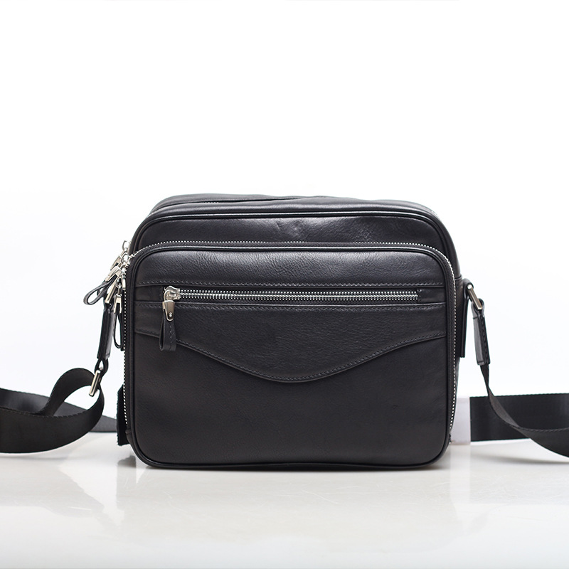 Leather one-shoulder bag