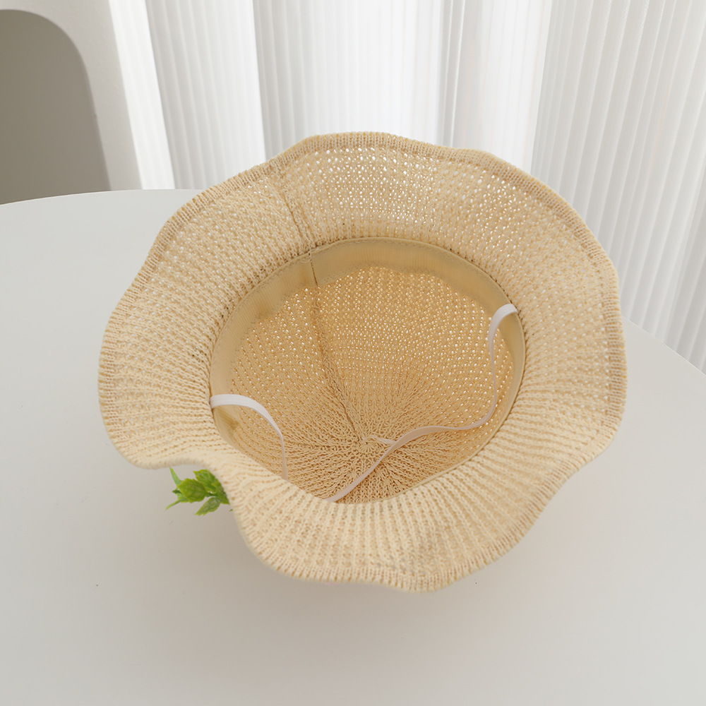 Kids Sun Hat Upf 50+ Wide Brim Straw Hat For Summer Beach_voghion.com