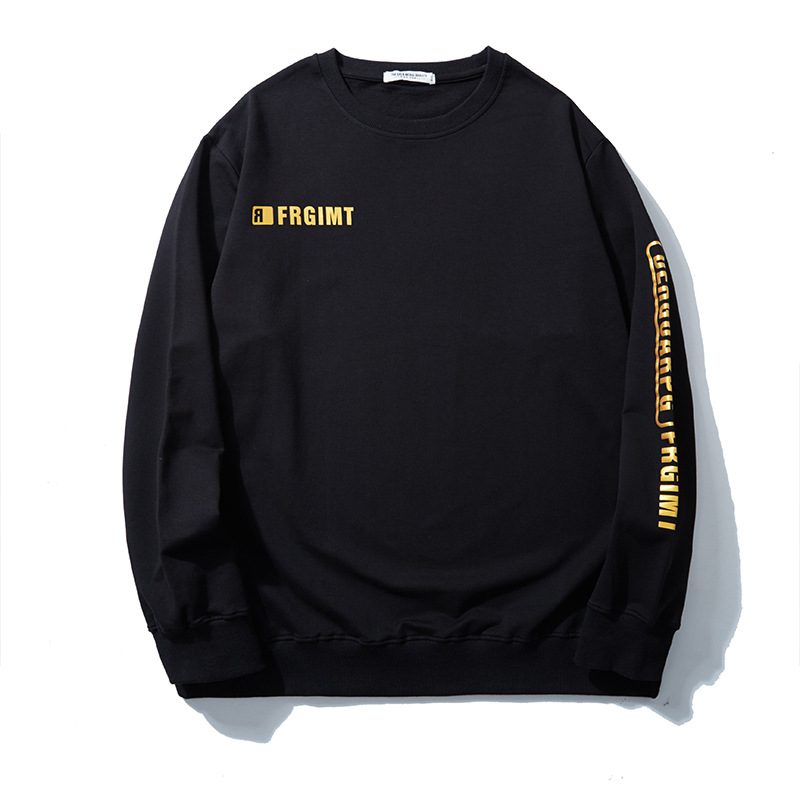 Vêtements pour hommes Marque de mode grande taille vêtements pour hommes automne lettre estampage à chaud impression bas hommes grande taille pull ample_voghion.com