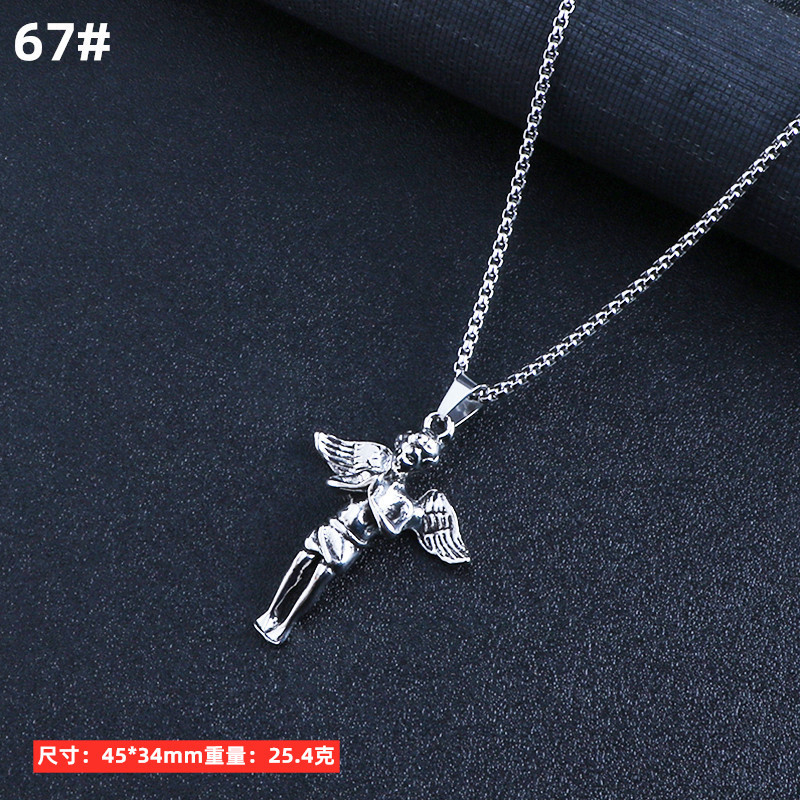 Hombres collar de titanio joyería acero aleación personalizada colgante ins hip hop calle suéter largo cadena accesorios colgantes