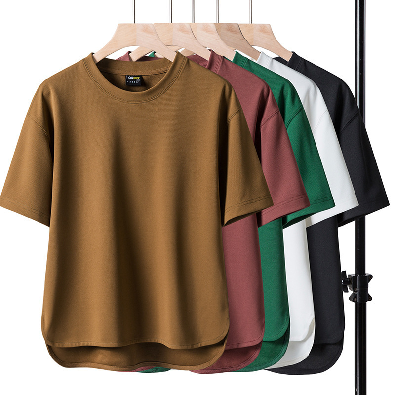 Good Quality Men's Short-Sleeved Cotton-Like T-Shirt Summer Casual Round Neck Pullover Loose Large Size Drop-Shoulder Sleeve Top Good Quality Men's Short-Sleeved Cotton-Like T-Shirt Summer Casual Round Neck Pullover Loose Large Size Drop-Shoulder Sleeve Top