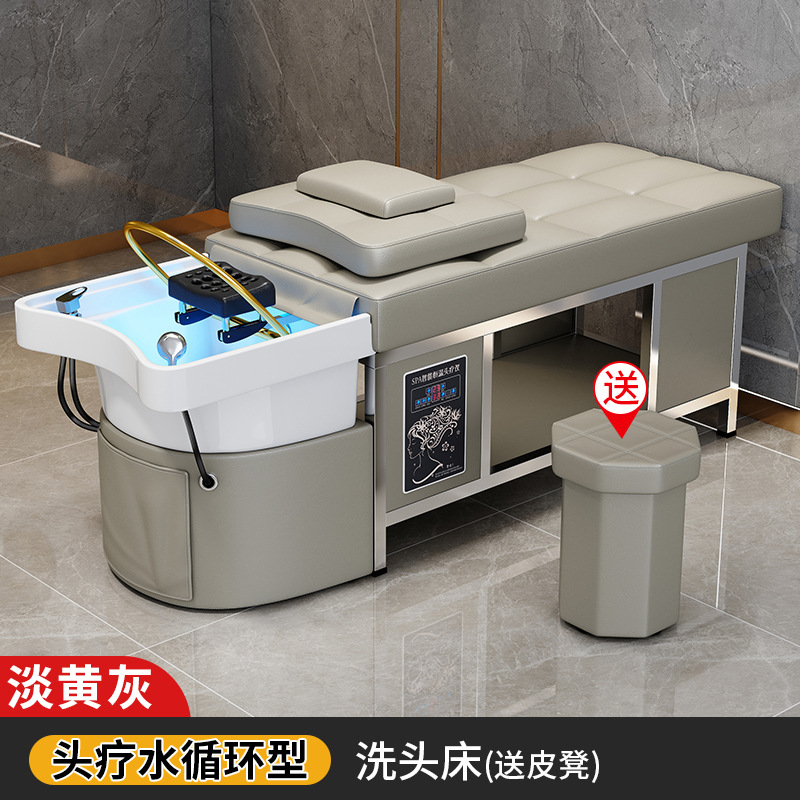 Cuenca de cerámica-gris amarillo claro + circulación de agua