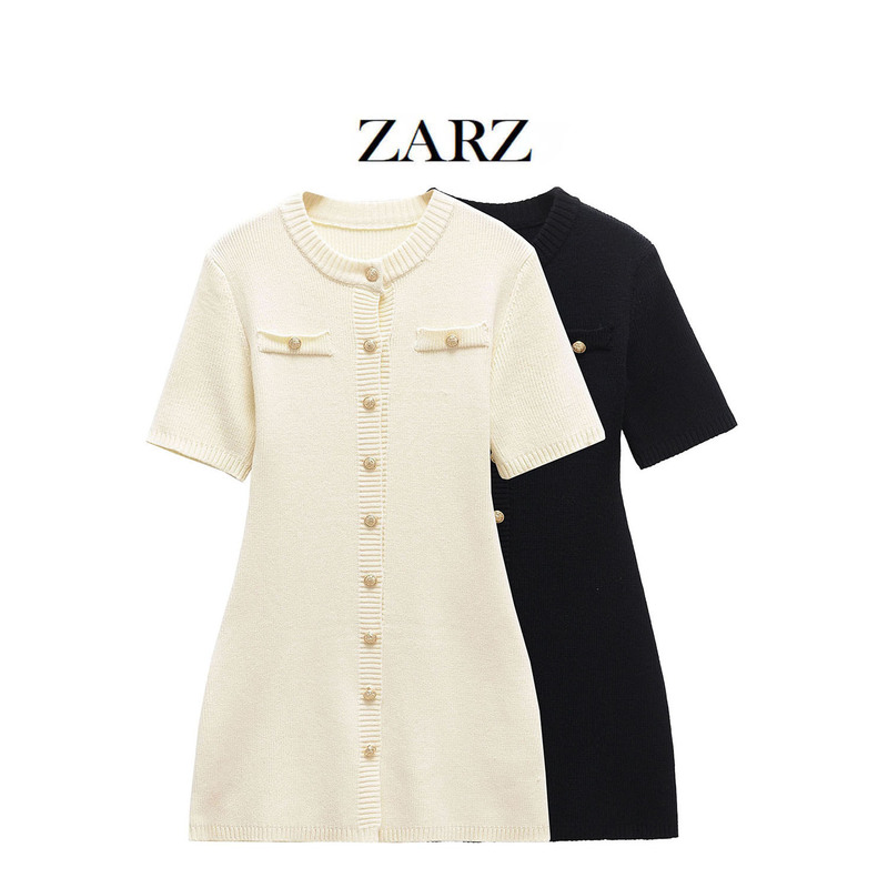 ZARZ homemade European and American style new women's classic fashion Joker button wool dress