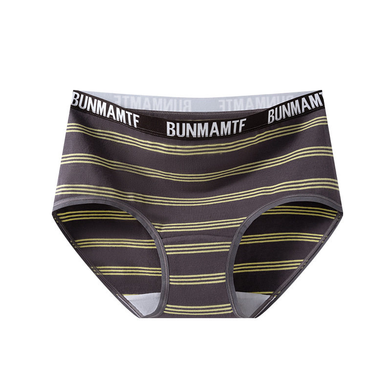 La promoción principal es la ropa interior de cintura media de niña de algodón de estilo deportivo a rayas estilo ins